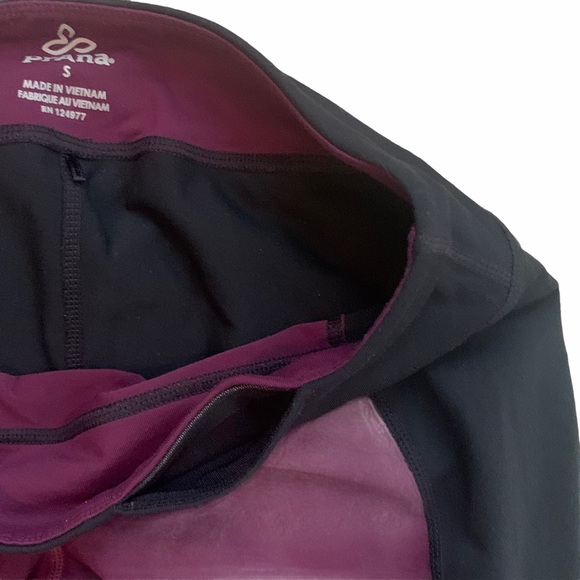 PrAna Gabi Yoga Two Tone Plum and Black Leggings - Picture 6 of 11